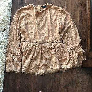Lace peplum top